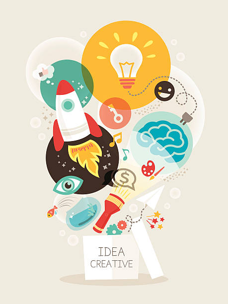 creative idea think out of the box vector illustration